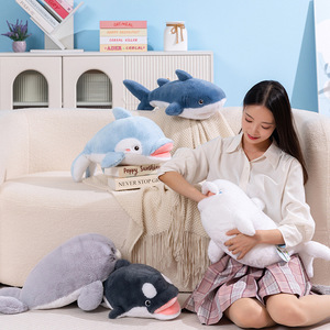 Jouets en peluche de haute qualité de 60 cm, série Océan mignonne et joyeuse, baleine blanche, phoque, requin, dauphin, jouets en peluche pour aquarium - Product Image 2