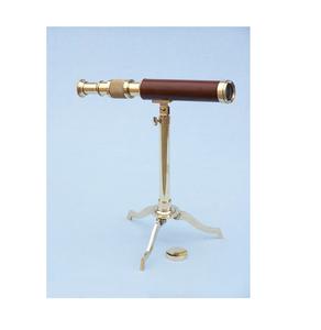Telescopio Tradicional de Metal y Madera, Instrumento Óptico Decorativo Náutico Marítimo Antiguo para Estudio - Product Image 6