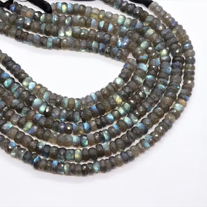High Quality <b>Labradorite</b> Faceted Rondelle Beads 6-7mm Wholesale <b>Labradorite</b> Gemstone Bead Strands for Jewelry Making - Product Image 4