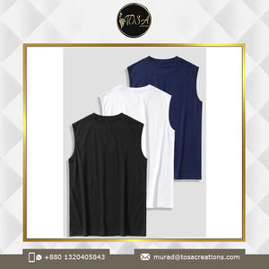 Camiseta sin mangas Sando informal para hombre, cómoda Camiseta de punto de algodón con cuello redondo, sostenible, anticontracción, precio bajo, ropa para el hogar y el gimnasio - Product Image 2