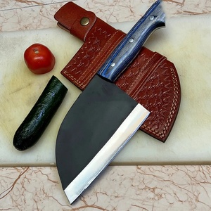 Cuchillo de Cocina Tipo Cleaver de Acero al Carbono de 10 Pulgadas Hecho a Mano con Funda de Cuero Única, Mango Hermoso y Personalizable - Product Image 2