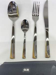 Cubiertos duraderos de acero inoxidable pulido, cubiertos de metal clásicos para comer todos los días - Product Image 2