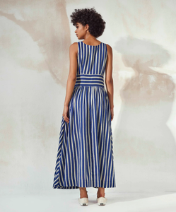 Robe longue décontractée sans manches avec col en v et boutons à la cheville, nouvelle ligne imprimée - Product Image 3