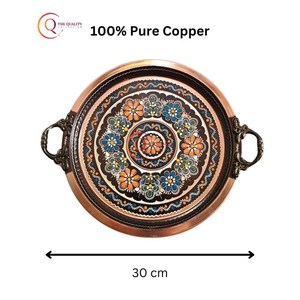 ถาดเสิร์ฟทองแดงทำมือทรงกลมทาสีด้วยมือมาใหม่ล่าสุดถาดสำหรับตกแต่งบ้านกำหนดขนาดได้เอง - Product Image 4