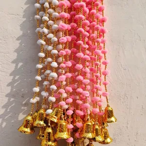 Vendita su indiano Multi colore artificiale decorativo Pom Pom ghirlanda stringhe per la festa di nozze decorazioni Festival decorazioni per la casa