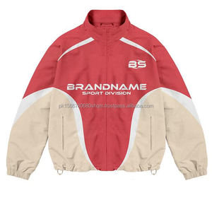 2025 venta al por mayor nuevo cortavientos informal personalizado de talla grande Conjunto de jogging en blanco diseño deportivo propio conjunto cortavientos de poliéster para hombre - Product Image 3