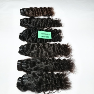Vente en gros d'extensions de cheveux humains indiens vierges 100% naturels cuticules ondulées alignées traitement chimique aucun faisceaux de cheveux - Product Image 5