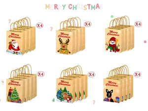 Wholesale <b>Brown</b> Kraft <b>Paper</b> <b>Gift</b> <b>Bags</b> with Handles for Candy Cookies Christmas Packaging - Product Image 4