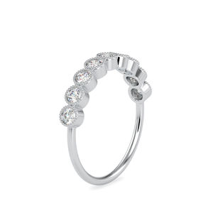 Bague de mariage demi-éternité en diamant de laboratoire de 0,50 CTW, diamants taille poire et ronde, certifiés SGL, or massif 14 carats, sertie à griffes - Product Image 6