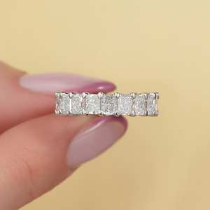 แหวนเพชรมอยส์ซอไนต์ตัดประกาย4x6มม. | เงินสเตอร์ลิง18K ชุบทองแหวนแต่งงานมินิมอล - Product Image 1