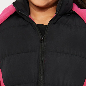 Blouson d'aviateur matelassé pour filles Tissu polyester Rembourrage doux Fermeture à glissière sur le devant Poches latérales Respirant Soft Feel Casual Wear Solid Color - Product Image 5