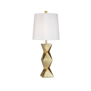Fabric Lampshade Bedroom Bedside American Style Simple Dining Room <b>Lamp</b> Gold Iron Plated Decorative Table <b>Lamp</b> - Product Image 3