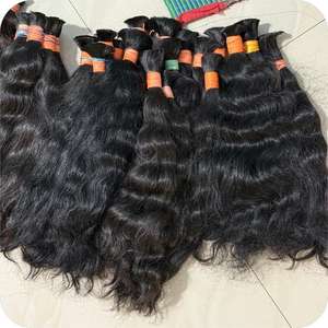 Extensiones de cabello virgen de templo indio crudo de onda suelta de alto grado 100 por ciento de cabello humano natural sin procesar al por mayor India - Product Image 3