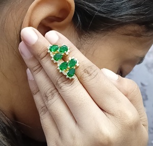 <b>Emerald</b> Quartz Sterling Silver <b>Stud</b> <b>Earrings</b> May Birthstone Jewelry - Product Image 6