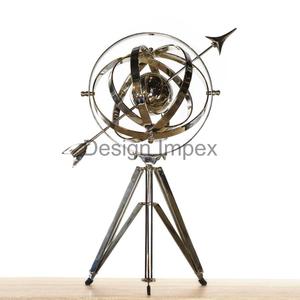 Conception nautique géométrique métal artisanat tendance Accent Globe Structure avec trépied réglable décoration intérieure Vintage - Product Image 3