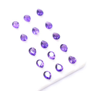 Piedras preciosas sueltas de amatista púrpura Natural en forma de pera facetadas calibradas 5X4 MM tamaños para collares joyería - Product Image 3