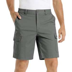 2024 nuevos pantalones cortos personalizados Color sólido para hombre Multi-Bolsillo Casual Cargo Shorts Pantalones - Product Image 3