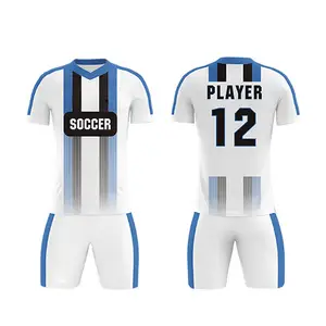 Conjunto de uniforme de futebol, kit completo de uniforme de futebol de fábrica de alta qualidade com design personalizado, 2023 clubes em oferta