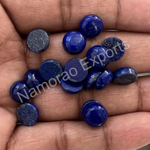 Lapis-lazuli naturel 9x9 mm Cabochon rond Toutes tailles disponibles Dos plat Fabrication de bijoux Pierre Gemmes en vrac - Product Image 3