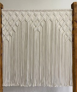 ม่าน macrame สำหรับประตูหรือหน้าต่างม่าน macrame ทำด้วยมือฉากกั้นห้องคนเร่ร่อนแนวโบโฮ - Product Image 1