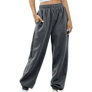 Pantalones Deportivos de Mujer, de Algodón y Felpa, con Cordón en la Cintura, para Entrenamiento, Gimnasio, Correr, al por Mayor, de Alta Calidad, Holgados, con Logotipo - Product Image 2