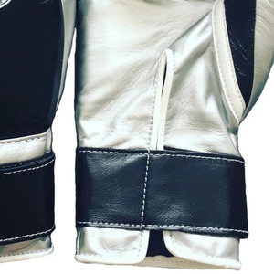 Professional Black Silver <b>Leather</b> Boxing <b>Gloves</b> Velcro Wrist Training Sparring <b>Gloves</b> for Men and <b>Women</b> - Product Image 4