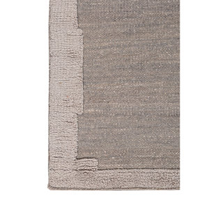 Tapis en laine tissée plate Nomadic Threads PDJW-122 gris et noir, doux, pour la décoration intérieure du salon, de la salle à manger et de l'extérieur, en jute - Product Image 4