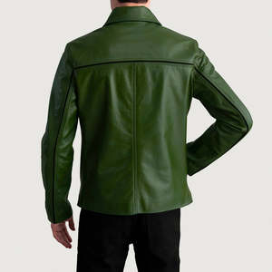 Elegante chaqueta de bombardero de cuero de lujo transpirable para hombres Indemand chaqueta de prendas de vestir ligeras de moda con logotipo personalizado - Product Image 2