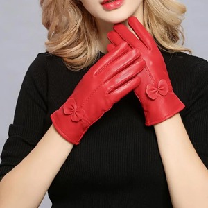 Cuir véritable chaud hiver femmes hiver 2025 mode femmes cuir mode gants pour femmes - Product Image 1