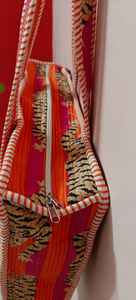 Bolsa de Mano Acolchada, Bolsa de Compras de Algodón Indio, Estampada a Mano, Reversible, Grande, Multicolor, con Estampado de Animales, Ecológica, al por Mayor - Product Image 3