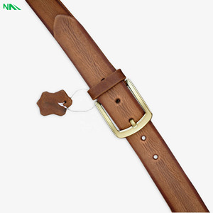 Haute qualité personnalisé écologique Durable 3.3cm largeur ceinture pour hommes femmes solide motif peau de vache cuir Style formel boucle en alliage - Product Image 3