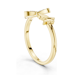 Bague papillon en diamant cultivé en laboratoire de 0,216 CT pour femmes, or 18 carats, 14 carats, 10 carats et argent 925, or rose, or jaune, or blanc - Product Image 5