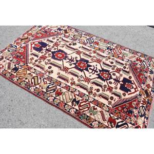 คลาสสิกสีเบจสีแดงพื้นที่ขนาดใหญ่พรมตุรกีพรมขนสัตว์4.5x6.9ฟุตแบบนามธรรมมีน้ำยางหนา10มม. - Product Image 4