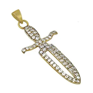 Collier pendentif chic en zircon cubique plaqué or pour la mode féminine - Product Image 1
