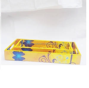 Wholesale Acacia <b>Wood</b> Food Serving Trays with Handle Fruit Steak Platter for Breakfast in <b>Bed</b> <b>Rustic</b> Wooden Tray - Product Image 3