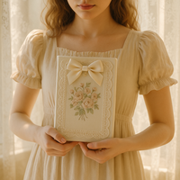 LABON Carnet Vintage Brodé Dentelle Florale A5, Journal Couverture en Tissu avec Nœud et Design Élégant pour Cadeau ou Écriture Quotidienne