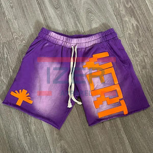 Venta caliente Streetwear Pantalones cortos de algodón de peso pesado Hombres Custom Color sólido Pierna ancha en blanco French Terry Sweat Shorts - Product Image 1