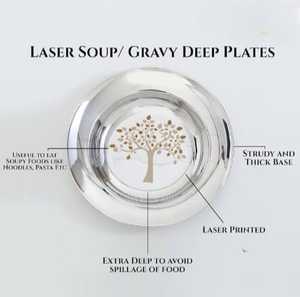 Vente en gros Plateau rond moderne en acier inoxydable avec large rebord et plaque de service profonde pour la maison ou la fête servant de la soupe - Product Image 4