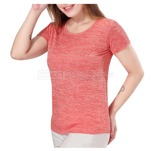 T-shirt basique pour femme en coton, col rond, manches courtes, coupe ajustée, respirant, doux, confortable, couleur unie - Product Image 5
