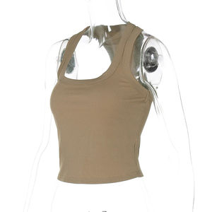 Tremdy Best Selling Women Square Collar Sleeveless Ribbed Tank <b>Top</b> Slim Fit Solid Casual Party Club Street Summer Wear - Product Image 3