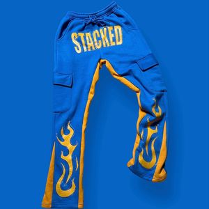 New Custom Logo <b>Men's</b> Stacked Sweat Trousers High Street Fashion Pants <b>Flare</b> <b>Jeans</b> Stacked Style Joggers - Product Image 5