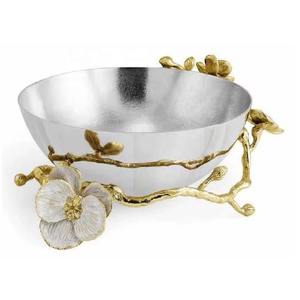 Cuenco bajo de acero inoxidable y latón texturizado a mano de alta calidad, cuenco decorativo de Metal, Ideal para decoración de centro de mesa de boda - Product Image 5