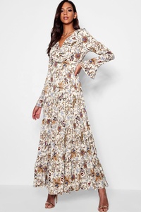 Vestido Largo Casual de Gasa con Encaje y Estampado Vintage para Mujer, Primavera-Otoño, Manga Larga, con Pliegues - Product Image 3