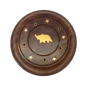 Soporte de madera para incienso de elefante y Estrella, atrapamoscas con incrustaciones de latón, el más vendido - Product Image 6