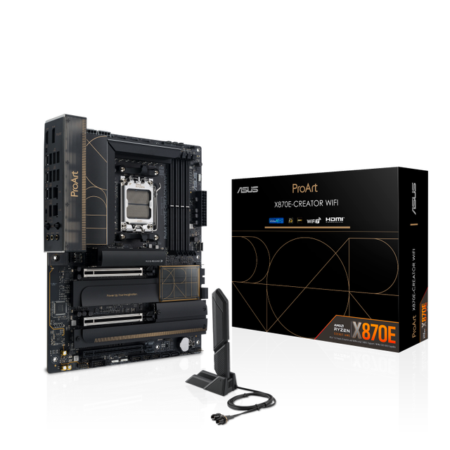 Brand New ProArt X870E-CREATOR WIFI ATX Motherboard with 128 GB Intel SATA for AMD R 9000 Series Desktop Processors Used AI PCs