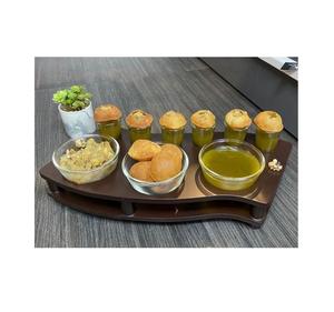 Plato de aperitivos de madera Premium para presentación de alimentos y decoración, plato de aperitivos reutilizable, bandeja para servir para uso en restaurantes - Product Image 3