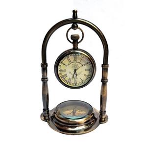 Horloge de table de navire nautique en laiton antique suspendue de luxe pour la décoration de bureau à domicile horloge de bureau nautique décorative intérieure quantité en vrac - Product Image 6