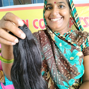 Cheveux humains de temple indien couleur noire naturelle crue 8-32 pouces droite vague profonde lâche 100% cheveux humains non transformés - Product Image 1