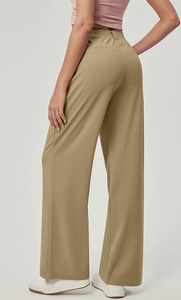 Pantalons larges à taille ultra haute, confortables et décontractés, avec deux poches latérales, nouveau design, logo personnalisé, vente en gros directe d'usine au Bangladesh - Product Image 3