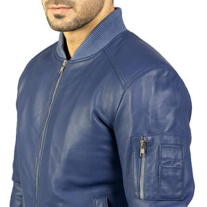 Blouson aviateur en cuir MA1 au design unique pour hommes, décontracté, sports d'extérieur, moto, vêtements d'équitation, imperméable et respirant - Product Image 5